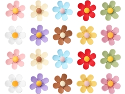 Conjunto Pretyzoom com 50 alfinetes decorativos e resistentes, feitos de resina e metal, com design floral, para facilitar a decoração.