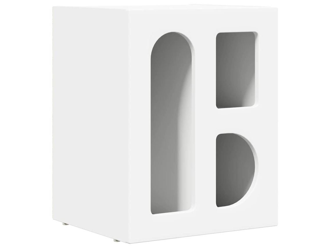Mesa de cabeceira Branco com Madeira Processada MAISON EXCLUSIVE (40x35x50 cm)