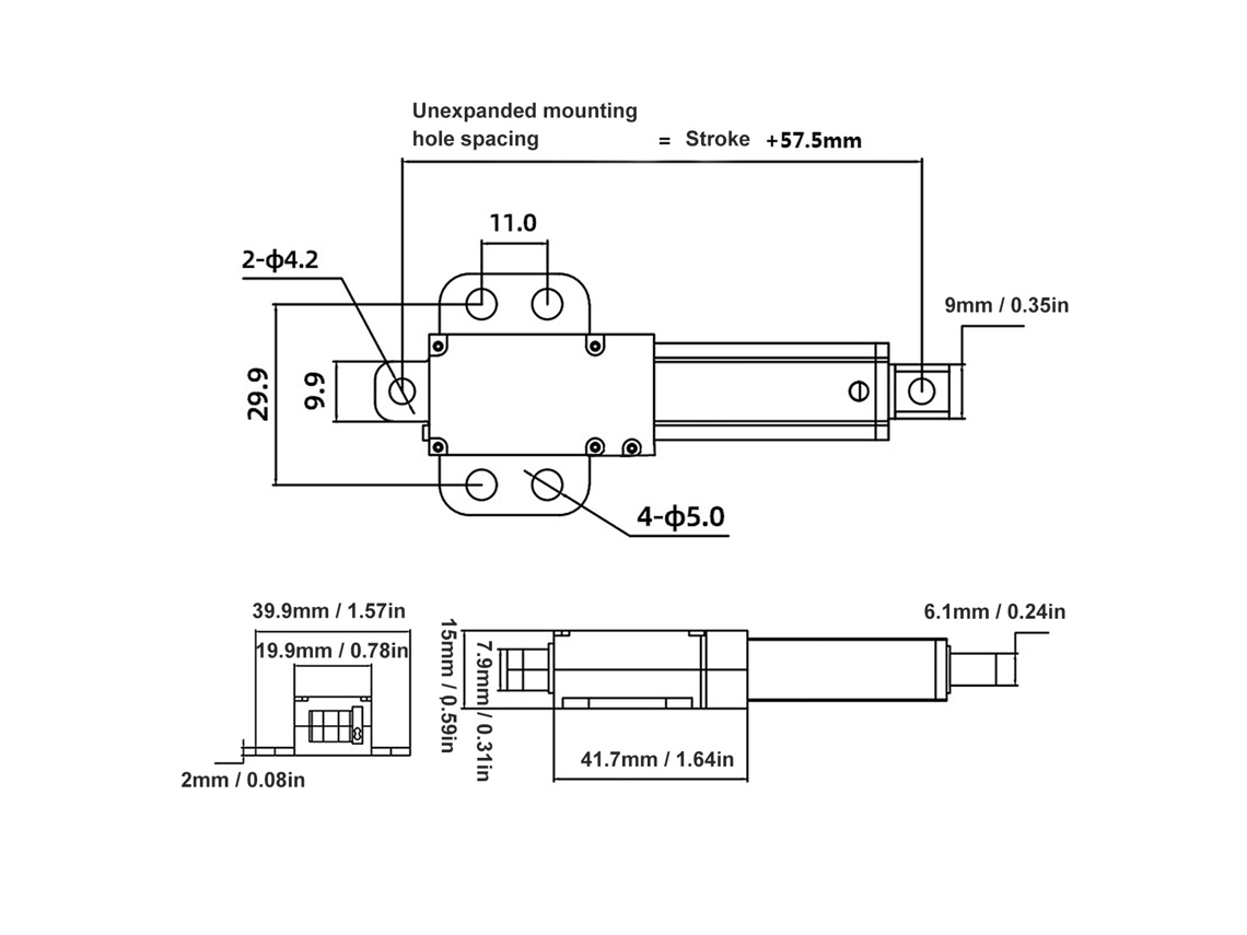 Laxiscreed Atuador Linear Eléctrico Dc 24v Com Curso De 20mm E Força De 150n