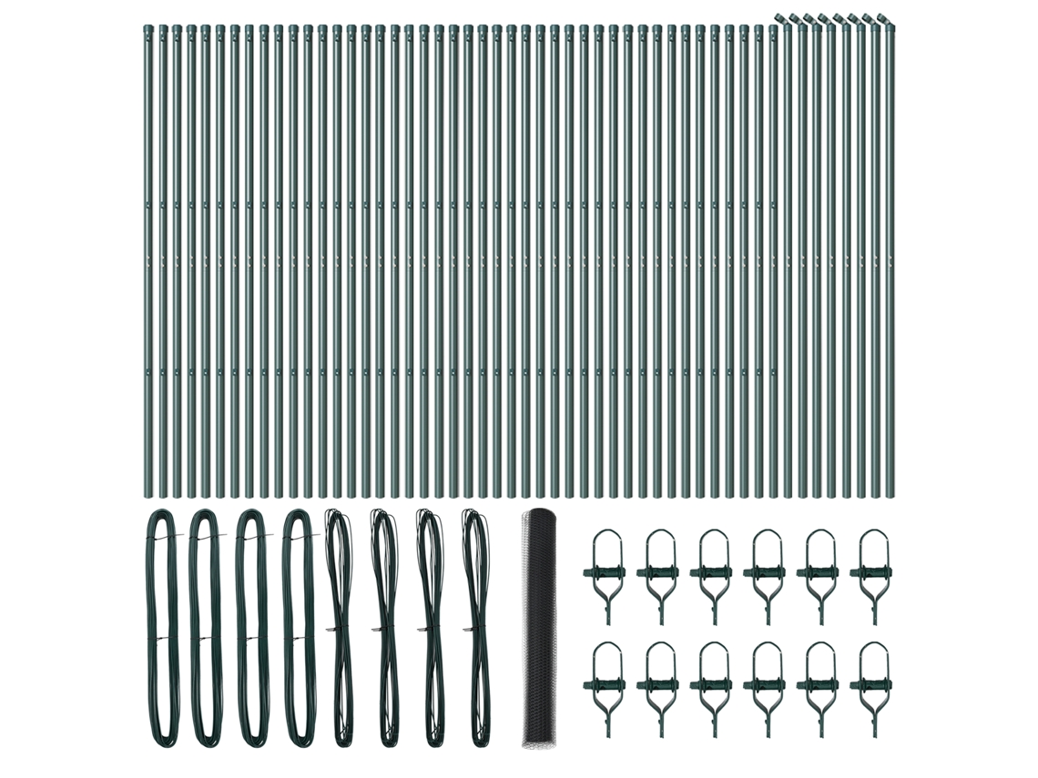 Conjunto 1 Cerca Para Jardim Vidaxl Cinzento Aço (100 X 1 M)