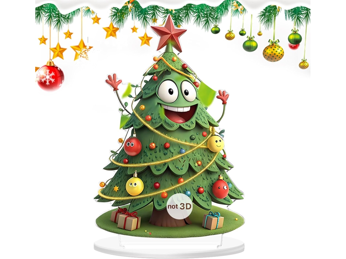 Enfeite De Natal Em Acrílico, Placa De Mesa 2d, Árvore De Natal |