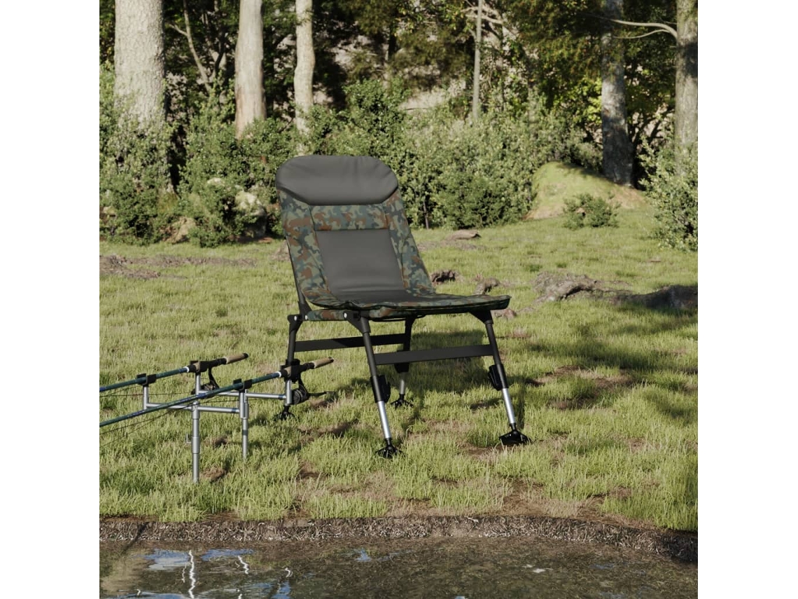 Cadeira De Jardim | Cadeira De Exterior De Pesca Com Pernas Ajustáveis Dobrável Camuflagem