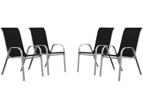 Conjunto 4 Cadeiras de Jardim HABITAT Y JARDÍN Cordoba (Preto - 53.5 x 75 x 92 cm)