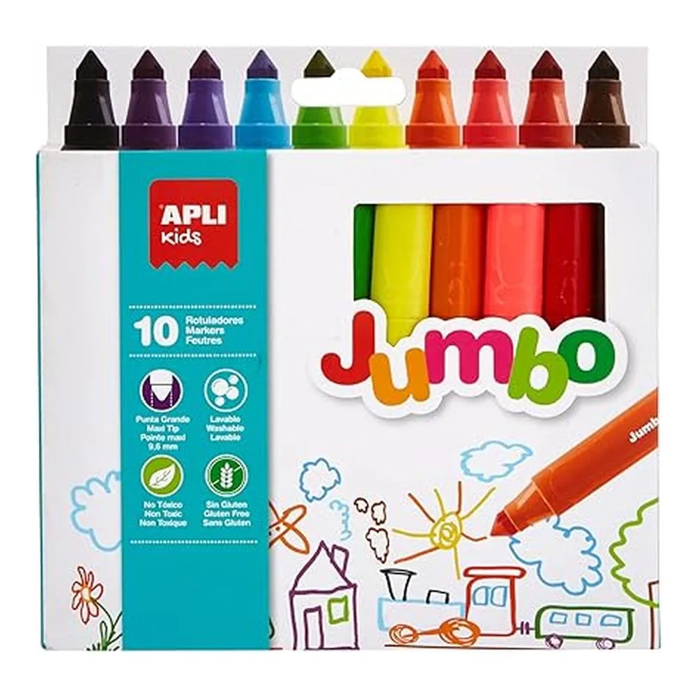 Marcadores Jumbo Apli Kids 10 Unidades 16804 Appip25