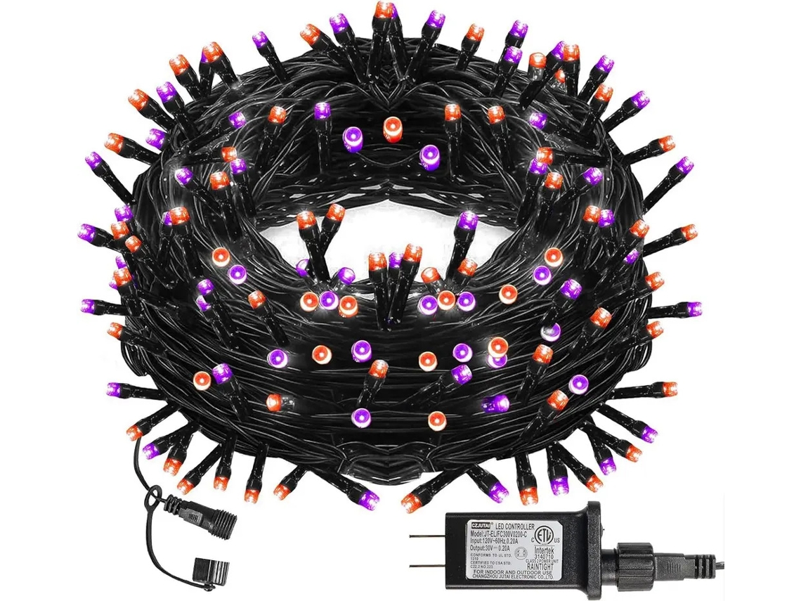 Cordão de luzes de Halloween com 20 metros e 200 LEDs.