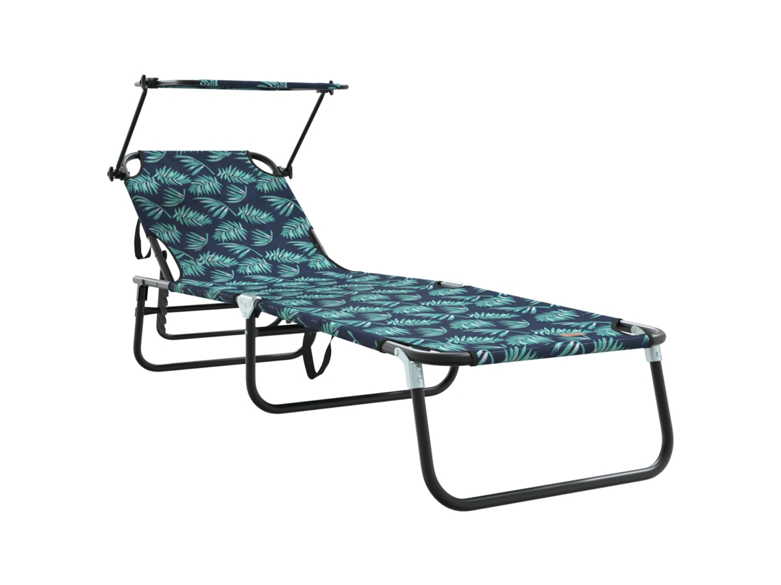 Conjunto 1 Cadeira De Lounging Reclinável Vidaxl Multicolorido Oxford (190 X 57 X 81 Cm)
