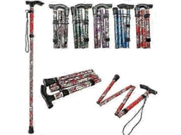 Cajado Plegable Ajustable de Aluminio para Caminhada Camping Auxiliar de Mobilidade Durável Jki10black