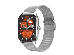 Smart Watch SHAH ARPAN Lx306 Bluetooth Call Health Monitor Pulseira de Malha Prateada