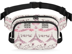 Pochete Romântica com Tema Parisiense para Mulheres 22 8 X 6 3 X 15 5 Cm Design Diy Pa Impermeável de Alta Qua