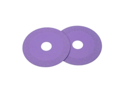 Conjunto de 2 discos de corte de vidro, diâmetro externo de 100 mm e diâmetro interno de 22,23 mm, lâmina de serra diamantada de aço manganês de alta qualidade para vidro roxo.