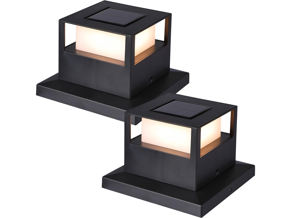 Luminária Solar Para Poste, 20 Lúmens, Led Smd De Alto Brilho, Branco Quente, À Prova Dágua, Para Quintal, Cerca, Deck Ou Pátio SUNNY SPACES