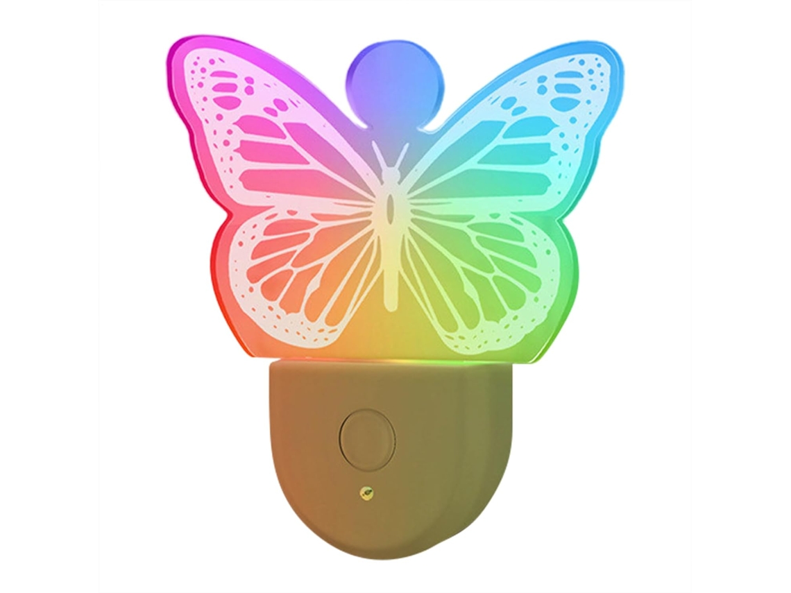 Luminária De Parede Borboleta, Iluminação Ambiente 6 Cores