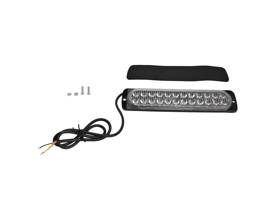 Luzes estroboscópicas de emergência 24leds 12v à prova d'água, universal para veículos | S/MARCA
