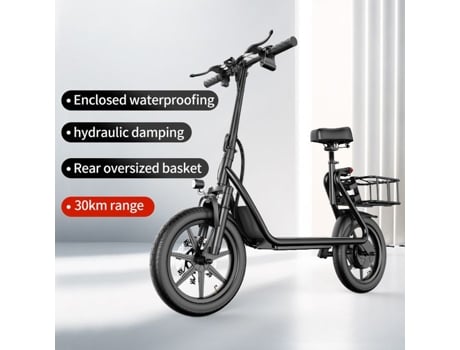 Bicicleta Elétrica AOVOPRO Esbs com Assento e Cesta de Transporte para Adultos Bateria 14 10 4Ah-28 Km Alcance 21 Mph