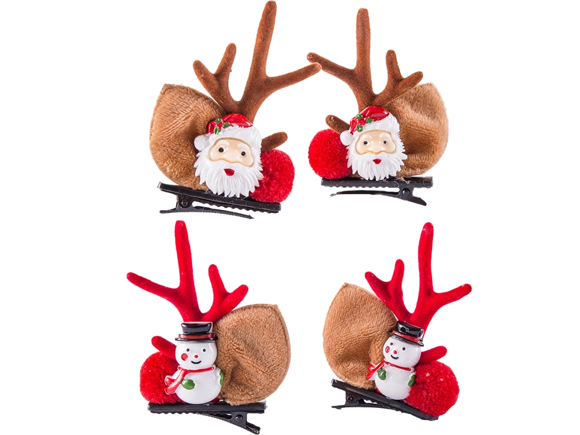 2 Peças de Grampos de Chifre de Natal-1+2 AURUM