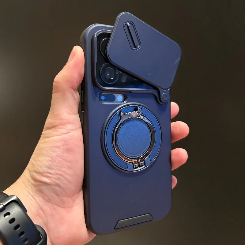 Capa Magnética Para Celular (azul Rm Note13r5g) Com Anel De Suporte Giratório