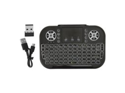 MINI TECLADO INALÁMBRICO BLUETOOTH DE 2.4G COM PANEL TÁCTIL ILUMINADO E MANDO A DISTÂNCIA PARA PORTÁTIL, PC E TV BOX