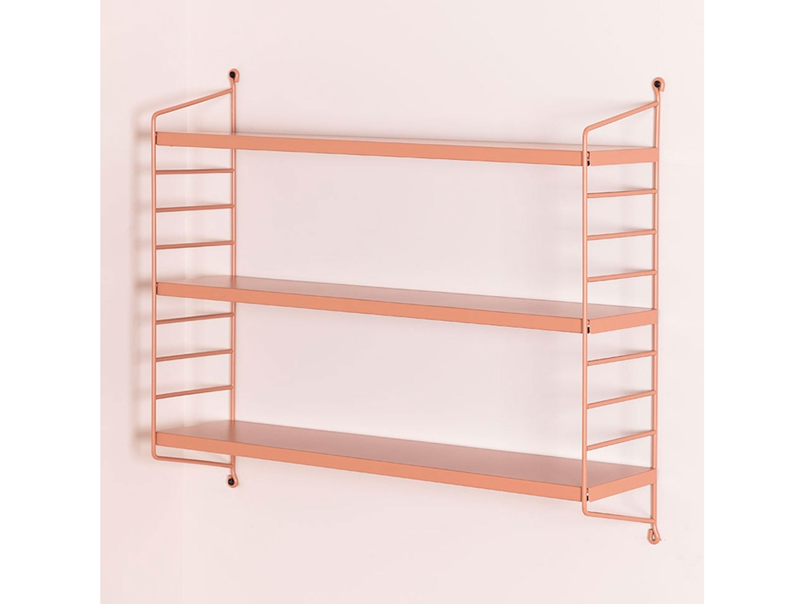 Sklum Estante Modular De Parede ↔︎60 Cm Em Aço Emine Aço Rosa Claro
