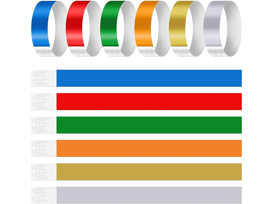 600 Pulseiras Coloridas Neon Para Eventos, Em Papel Sintético Impermeável, Para Identificação De Atividades