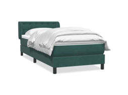 Cama box spring VIDAXL Verde Veludo (80x220 cm)
