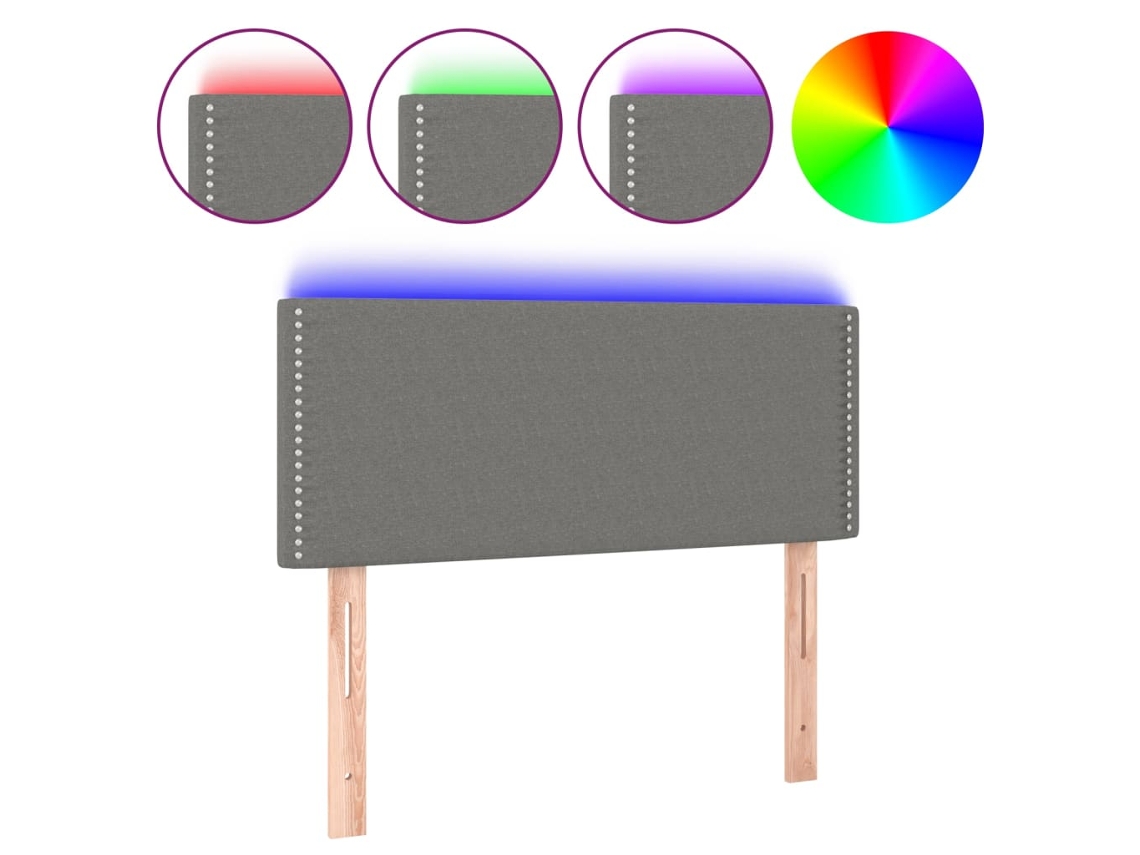 Cabeceira de Cama com Luzes Led Tecido Cinza escuro MAISON EXCLUSIVE (100x5x78 cm)