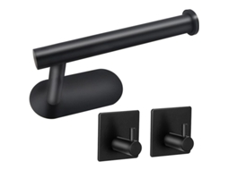2026 set de 3 Barras de Toallas de Acero Inoxidable Sin Taladrar Ideal para Baño, Cocina Negro Negro