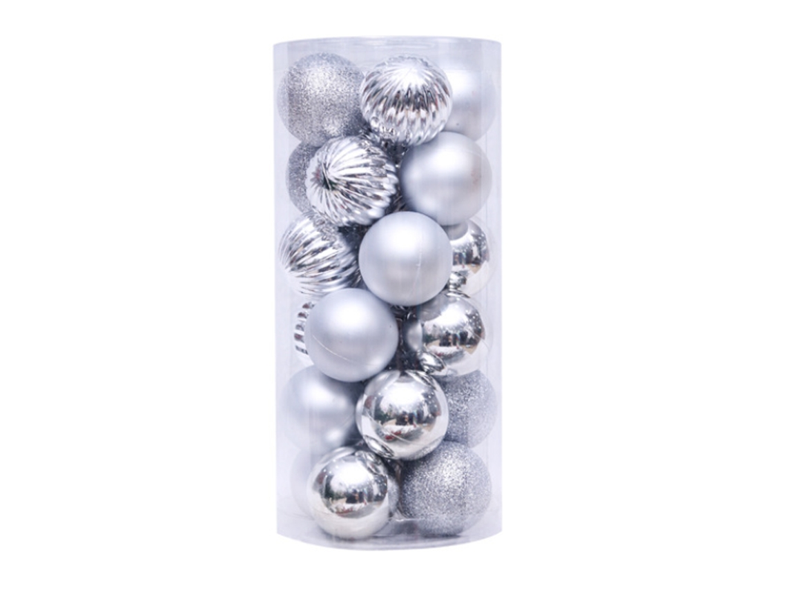 Conjunto de Bolas de Natal em Formato Especial 24 Unidades-Prata AURUM
