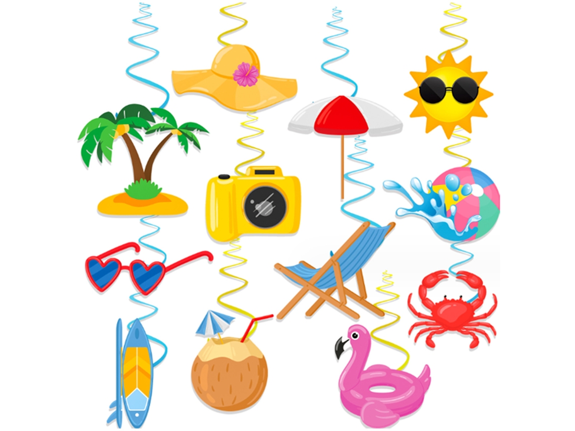 24 Peças de Espirais Suspensas para Decoração de Festa na Praia Aniversário e Chá de Bebê NEVEANCE