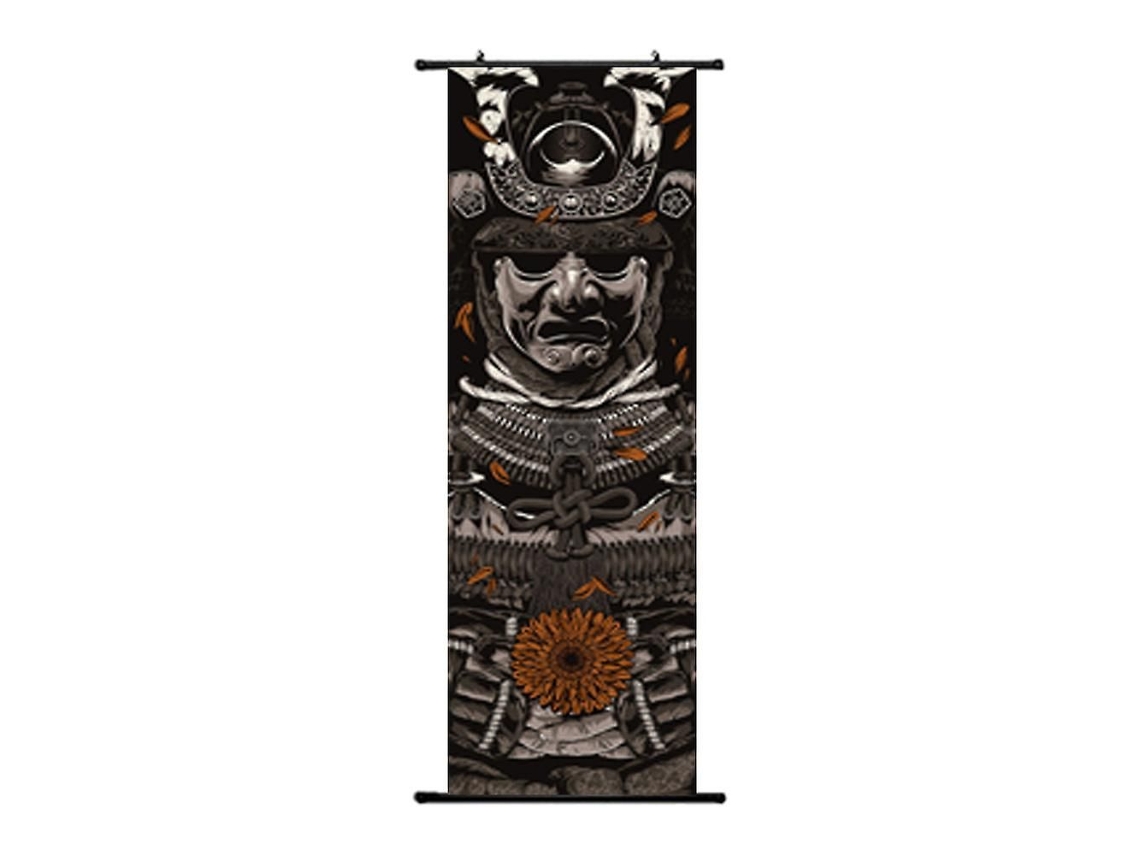 Pôster Japonês De Samurai Em Pergaminho Ukiyo-e