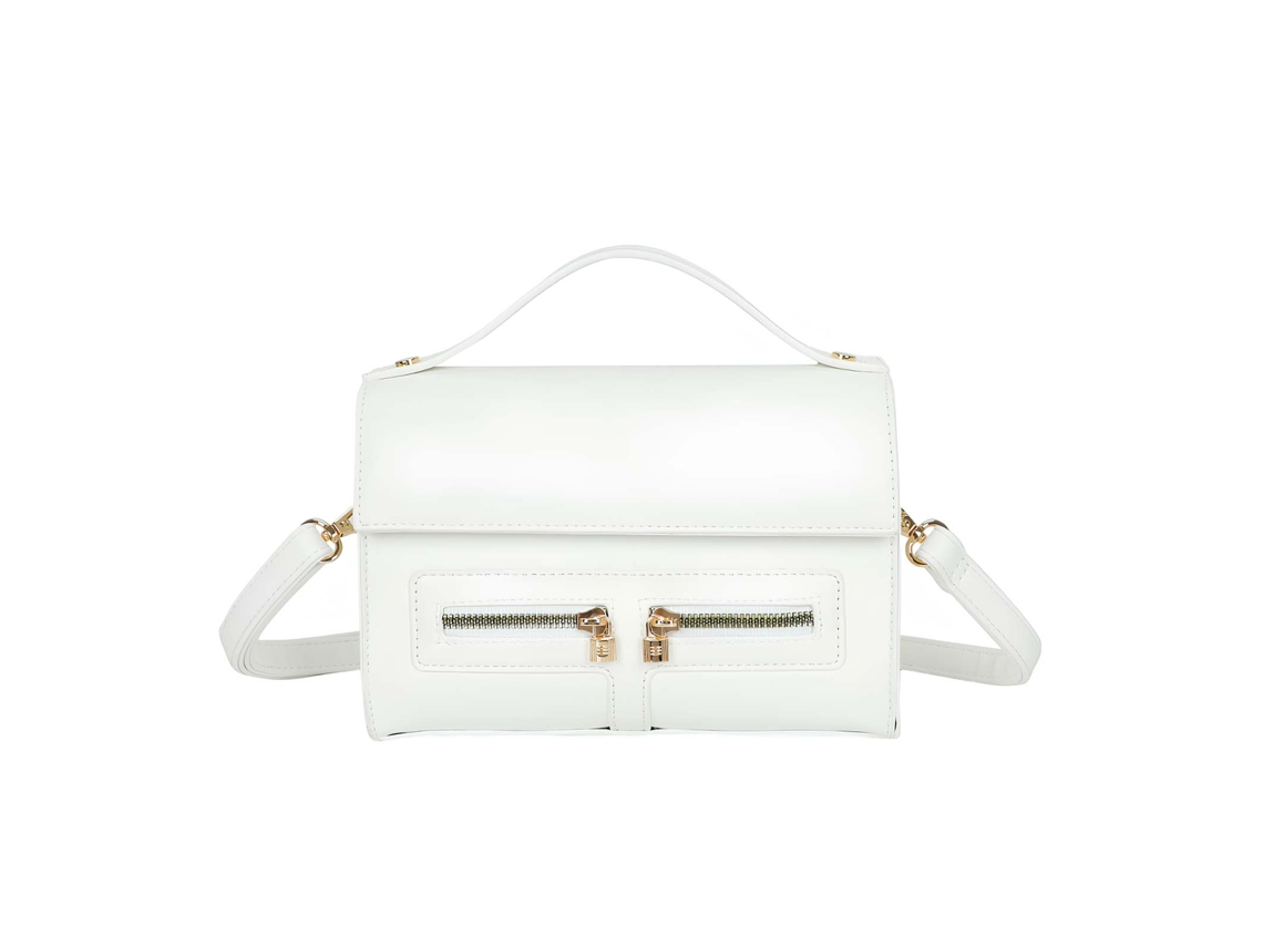 Bolsa De Ombro Feminina Com Bolso Frontal Duplo Com Zíper