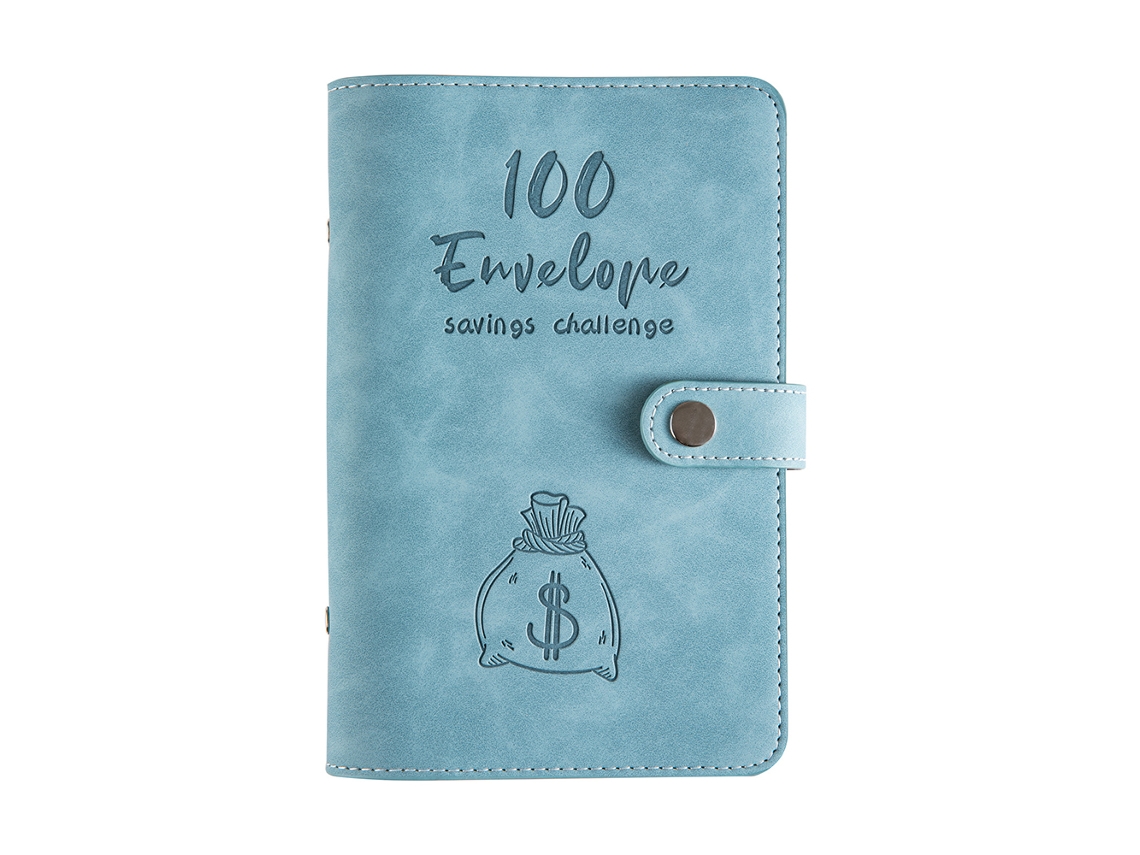 Desafio De Economia Com 100 Envelopes, Caderno Orçamentário A6 De Couro Pu, Sistema Organizador De Dinheiro, Presente Ideal