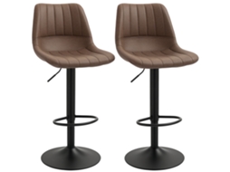 Conjunto de 2 bancos retro, com apoio de pés, altura ajustável, 43x49,5x111 cm S/MARCA