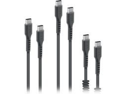 Kit 3 Cabos USB C - USB C SBS Preto