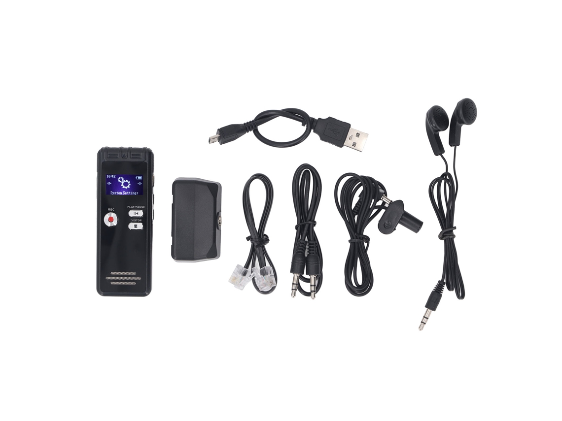 Gravador LAXISCREED 8gb com Tela e Redução de Ruído