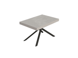 Mesa Extensível Niket Cashmere 120/224x90 Cm Com Pés Antracite Itamoby