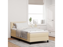 Cama Com Colchão Lovely Home Madeira Tecido Bege (90x200)