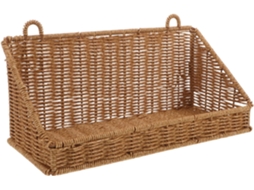 Cesto De Parede Em Rattan Plástico Sem Furos, Com Design Resistente À Umidade, Cor Cáqui, Para Colocar Sobre O Vaso