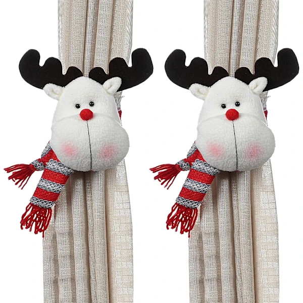 2 Painéis De Cortina Natalinos Com Alce E Boneco De Neve, Tema Natalino, Decoração Para Casa, Café, Escritório, Decoração De Natal