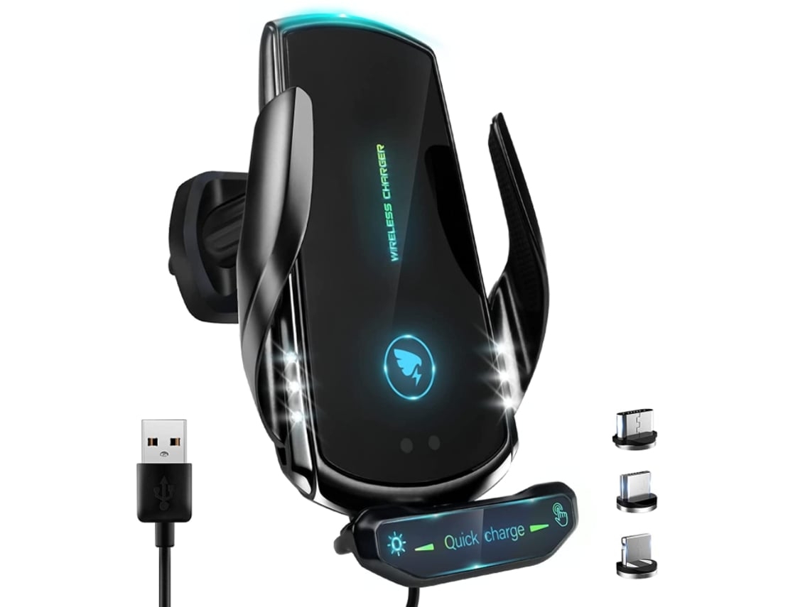 Carregador Novo Atualizado Carro Sem Todos Smartphones Carregamento YIZHOOD Preto