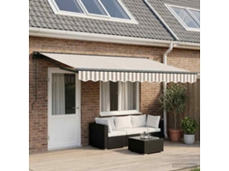 Vidaxl Toldo Retrátil Cinza Claro E Branco 4 × 3 M