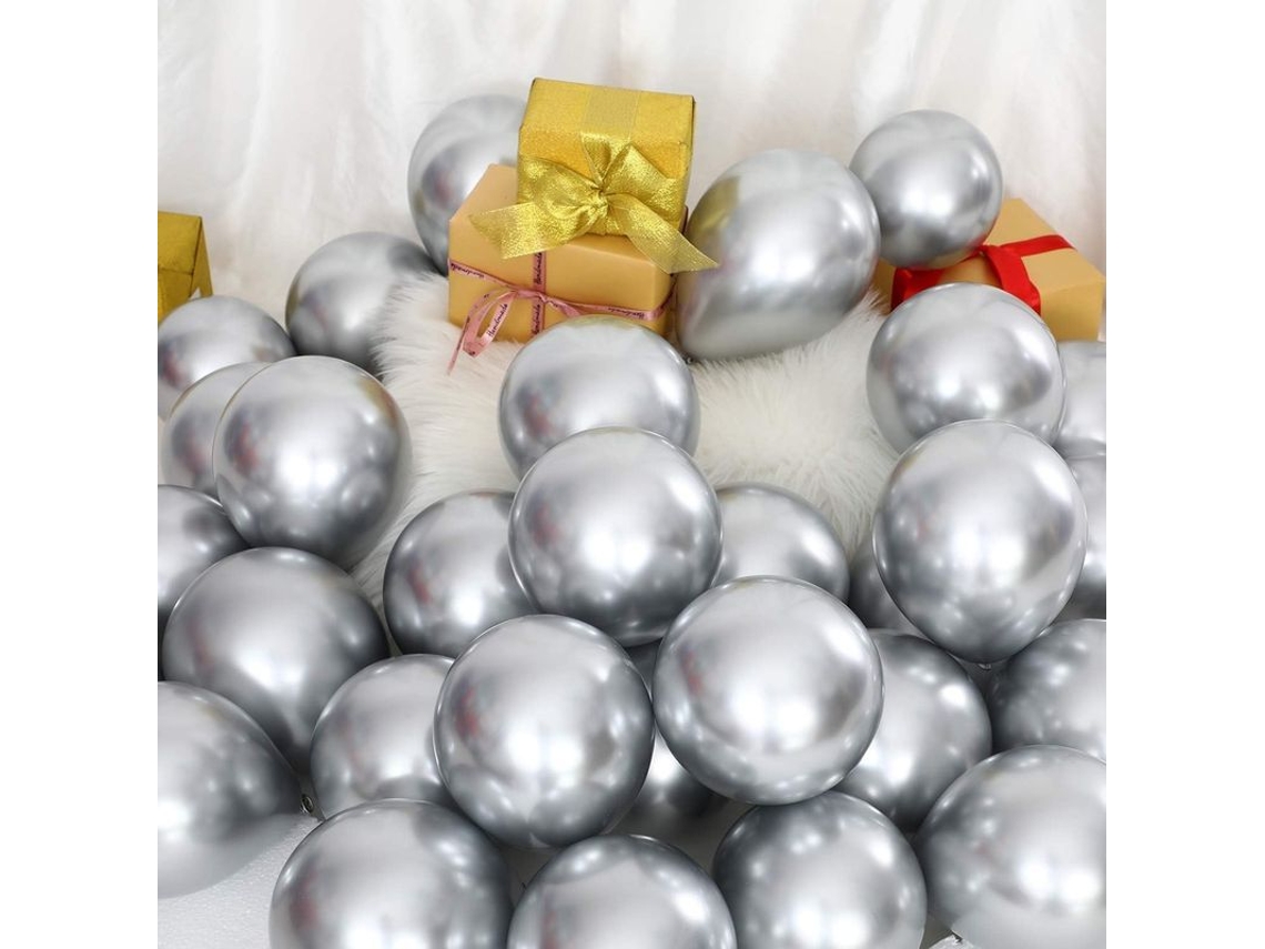 100 Globos Metálicos De 5 Polegadas De Látex Decorativos Para Aniversário, Casamento E Noivado