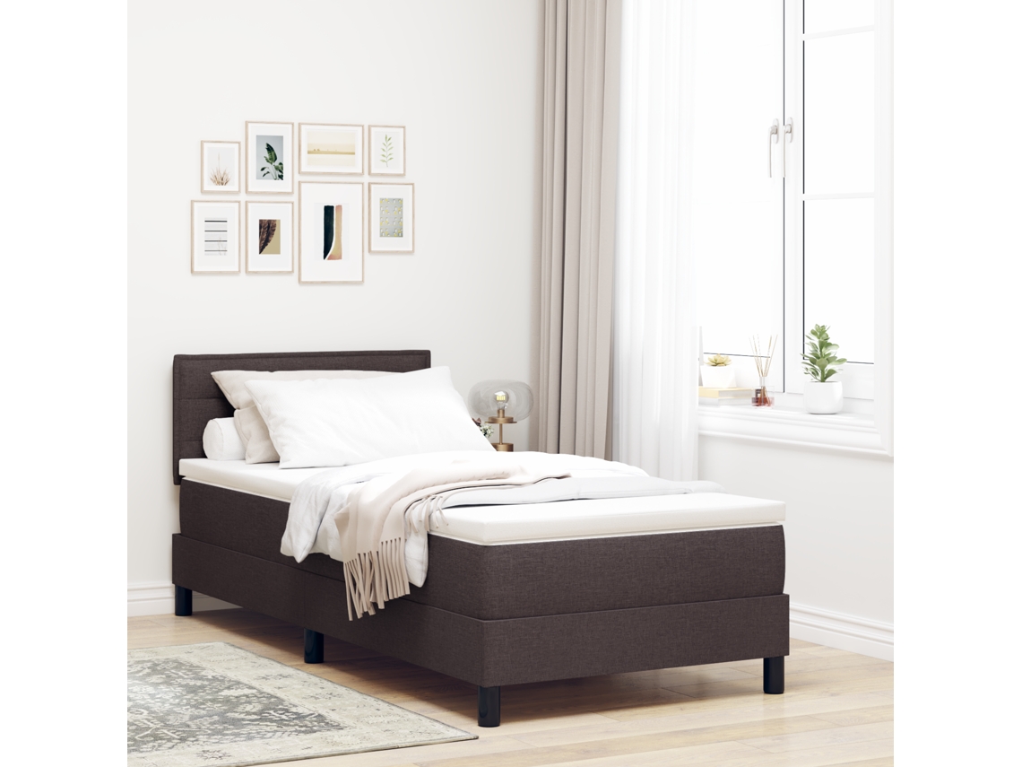 Cama Box Com Colchão Castanho 90x200 Cm Tecido