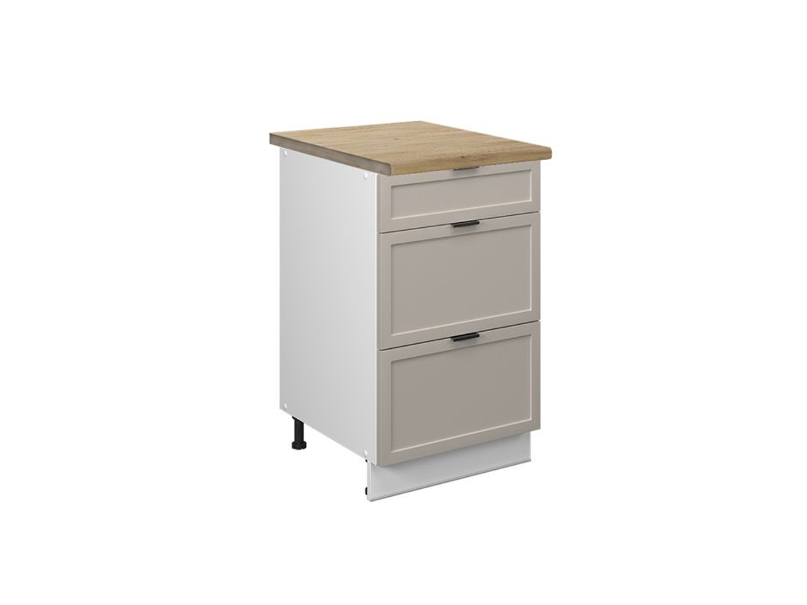 Armários de cozinha Fame-Line, 50cm, AP Goldkraft, CinzaBege, Branco, VICCO