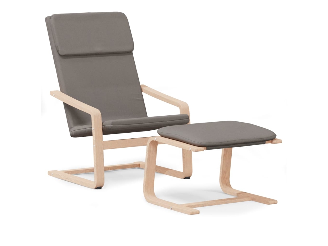 Relaxing Chair With Footstool, Relaxing Chairs With Footstools Vidaxl Cinzento-acastanhado Tecido