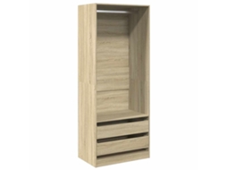 Conjunto 1 Wardrobe, Wardrobes Vidaxl Marrom Madeira Processada (80 X 50 X 200 Cm)