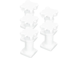Conjunto 5 Miniaturas Colunas Romanas Resina Branca Decoração Clássica Retrô Ornamento Delicadamente Esculpido GOKOCO