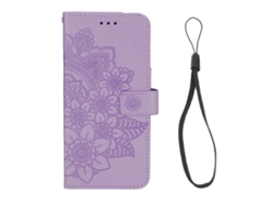 Capa de Celular Estilo Carteira com Relevo de Flor | EOOCOO
