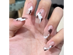 Conjunto de 24 Peças de Tips em Tom de Creme e Marrom Modelo de Uso Diário AURUM