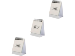 Calendário de Mesa em Miniatura Alipis 3 Peças Inglês, Decoração Simples e Prática com Espaço para Anotações.
