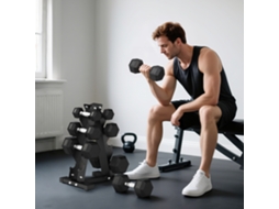 Juego De Mancuernas 2x2kg 2x5kg 2x8kg 2x10kg Con Soporte De Almacenamiento Para Ejercicio Entrenamiento Negro